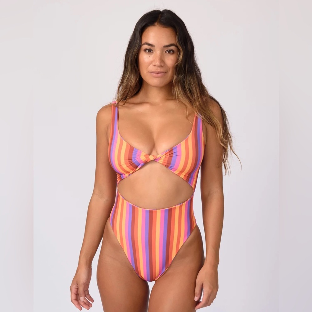 Skatie Multicolor Striped One Piece Swimsuit